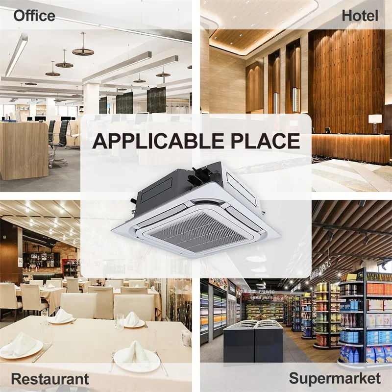Ceiling Mounted 220-380V 24000 Btu 48000 Btu Cooling Ceiling Cassette Central Ac Split Air Conditioner Room for Hotel Home Use 3