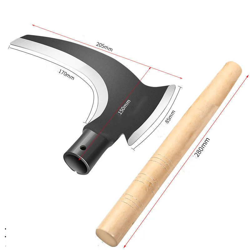 Dual-Blade Weeding Sickle-Heavy Duty Garden Chopper for Tree Pruning, Brush Clearing & Wood Cutting