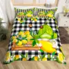Lemon Duvet Cover Girls Boys Kids Botanical Lemon Pattern Comforter Cover Tropical Fruit Room Decorative Bedding Set with Zipper 4