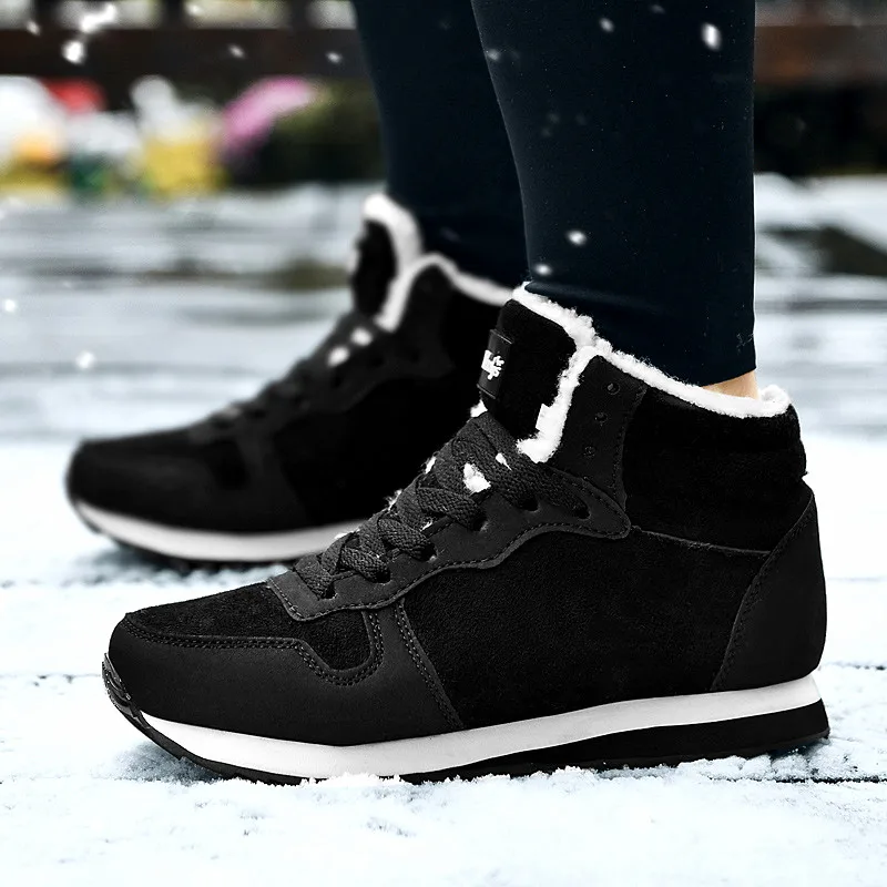 Men Boots Waterproof Winter Lightweight High Top Leather Non Slip Warm Snow Plush Women Footwear Plus 48 men sneakers outdoor boots men leather boots