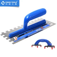 Plastering Finishing Flat Trowel Stainless Steel California Square Notched Trowel for Large Format Tiles 1