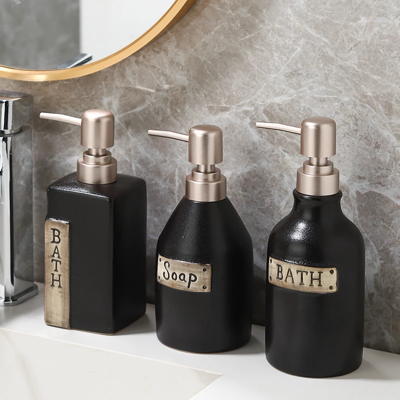 

Матовый черный стандартный диспенсер для ванной комнаты, диспенсер для шампуня, портативная бутылка для мыла
