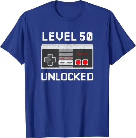 Gamers Don't Get Older We Just Level Up Funny Vintage Gamer T- Shirt