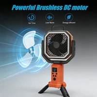 Ventilateur de camping portable 30000mAh avec lumière, 4 vitesses de vent, support trépied extérieur, 3 lumières LED à intensité réglable, recharge USB, ventilateur de bureau 2