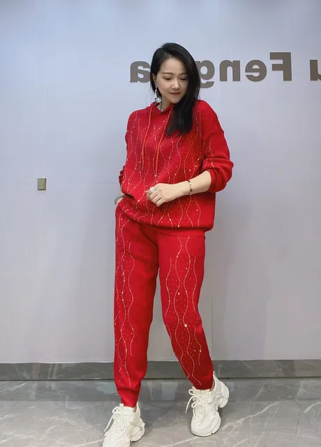 Hooded Knitted Pencil Pant 2 Piece Set 3