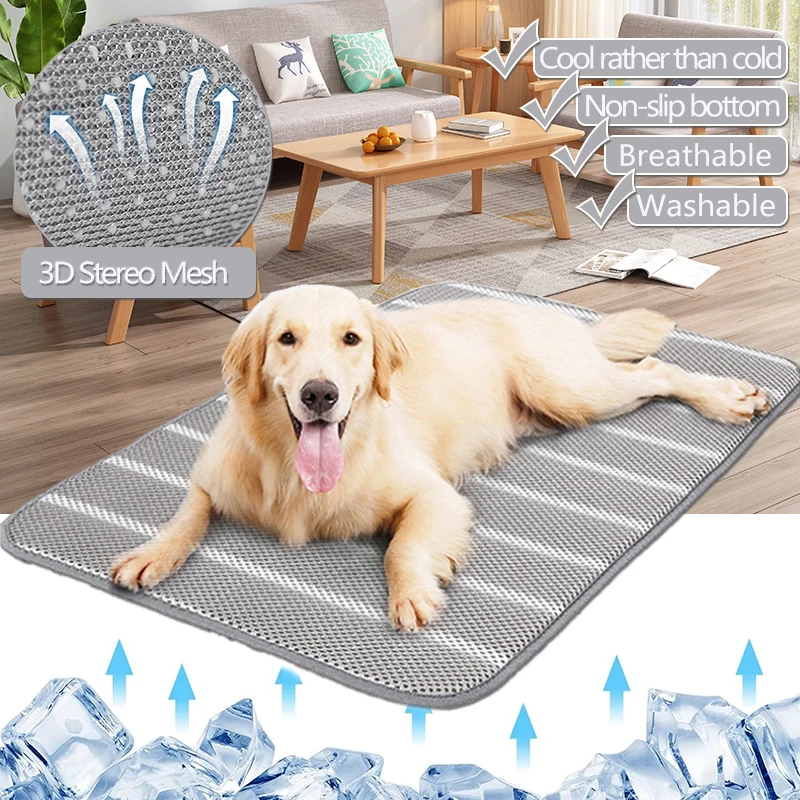 Dog Mat Cooling Summer Pad Mat for Dogs Cats Breathable Washable Pet