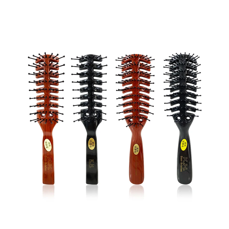 1 Piece Men Fluffy Hair Curly Brush Salon Hairdressing Combs Anti-static Massage Hair Care Ribs Comb Nine-Row Comb Styling Tools 4
