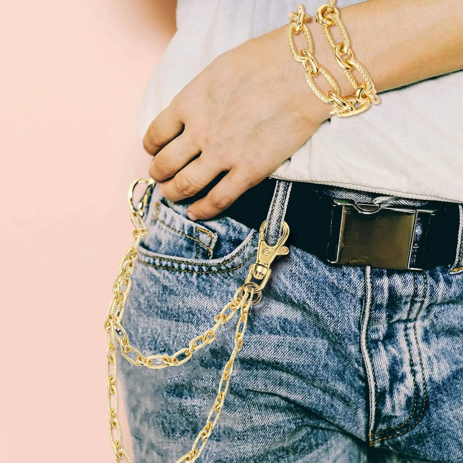 Pandahall Goldene Farbe Telefon Lanyard Aluminium Handy Kette O Form Umhängetasche Gurt für DIY Telefon Fall Zubehör – Detail 7