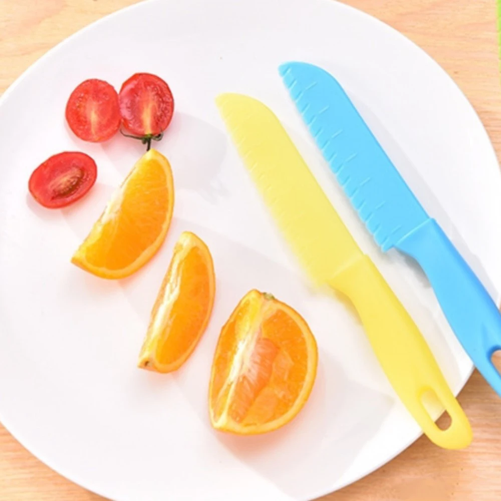 Nóż dla dzieci plastikowe owoce piłokształtny bezpieczny kucharz kuchenny chleb sałata maluch noże do parowania do gotowania dla dzieci nóż dla dzieci