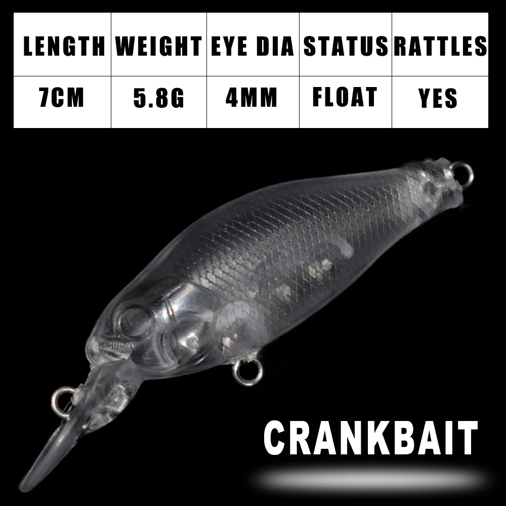 Dr.Holife 10 TEILE/LOS Mini Unlackiert Crankbait Rohlinge Kleine Künstliche Schwimmende Kurbel Köder Wobbler Für DIY Bass Fishing Tackle – Detail 2