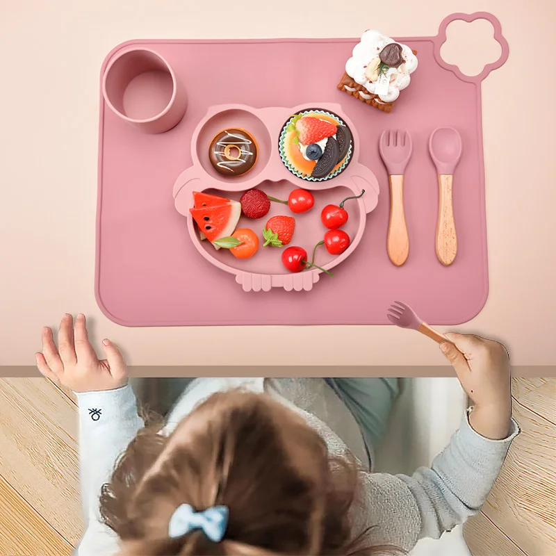 Baby Silicone Placemat BPA Free Food Grade Baby Kid Heat Resistant Mat Silicone Table Mat Dining Table Pads Supplies silicone placemat
