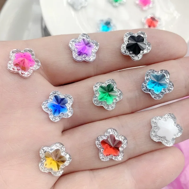 80 stücke Doppel Farbe Harz 10/12mm runde/herz/blumen Edelstein Flatback Strass Ornamente DIY Sammelalbum hochzeit Appliques Handwerk