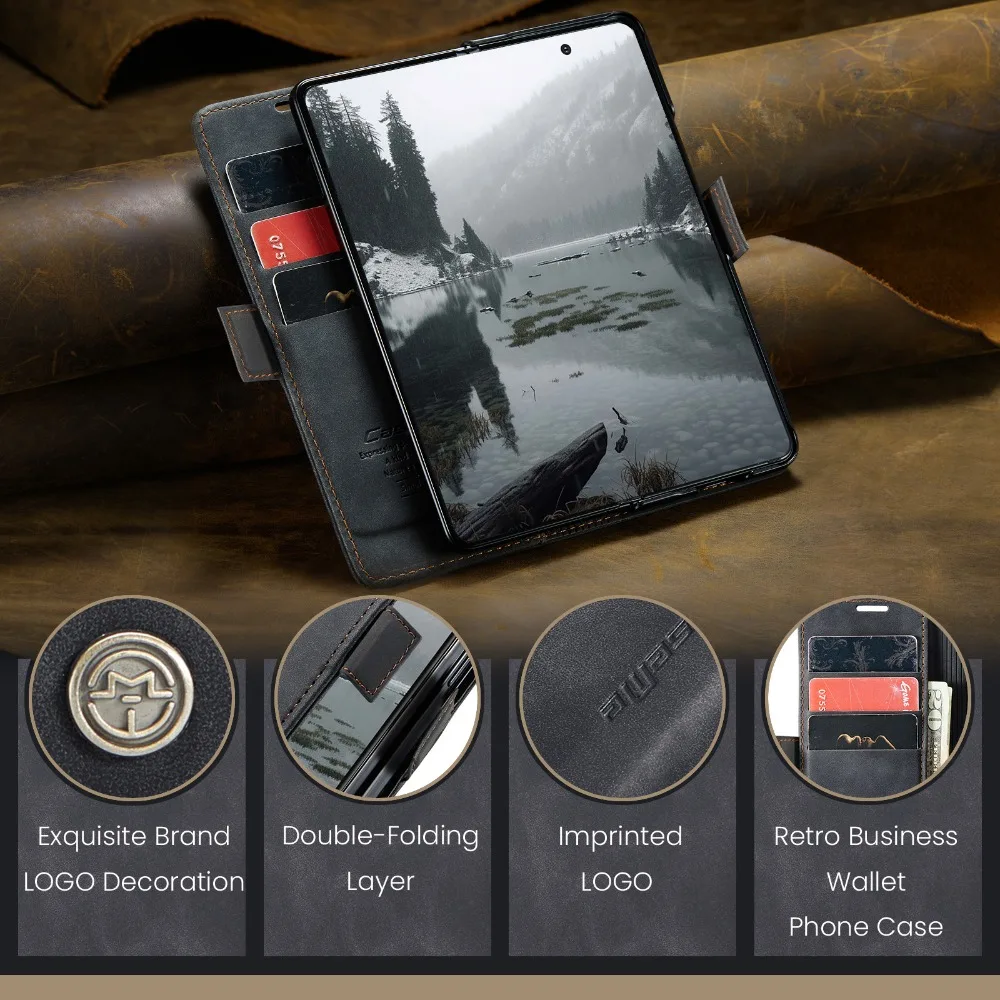 For Samsung Galaxy Z Fold 7 5G 2025 Flip Case Leather Card Wallet Book Coque Samsung Z Fold7 Case Z Fold7 Fold 6 5 4 Magnet Capa - 3