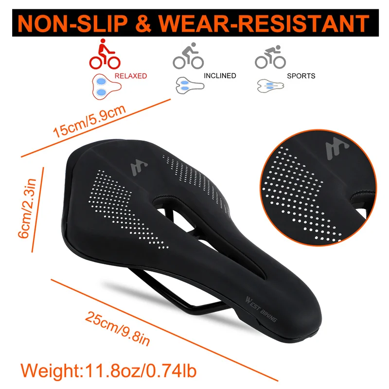 West biking ultraleicht mountraleid fahrrad sattel mtb kurze nase rennrad sitz pu leder hohl prost atic sattel fahrrad teile – Detail 4