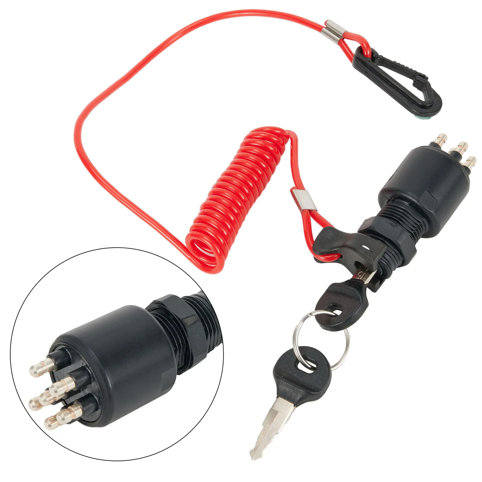 Marine Ignition Switch Key With Lanyard 5005801 For OMC For Johnson Evinrude 40-200HP Outboard Motor Accessories