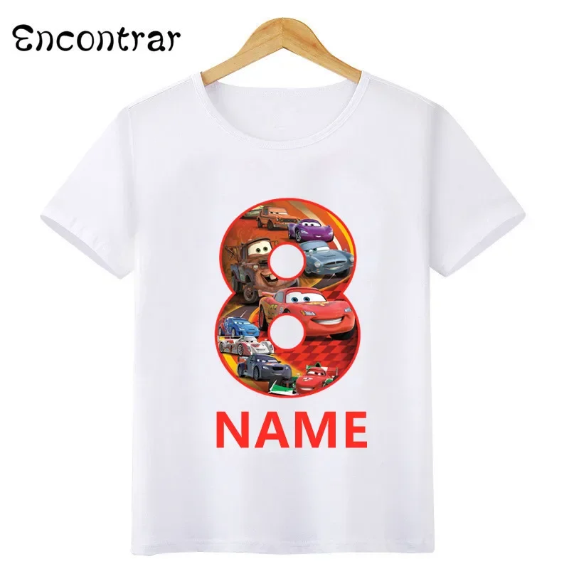 Disney Car Pixar Lightning McQueen Boys T shirt Kids Clothes 1 2 3 4 5 6 7 8 9 Years Birthday Children T-Shirts Baby Girls Tops 4