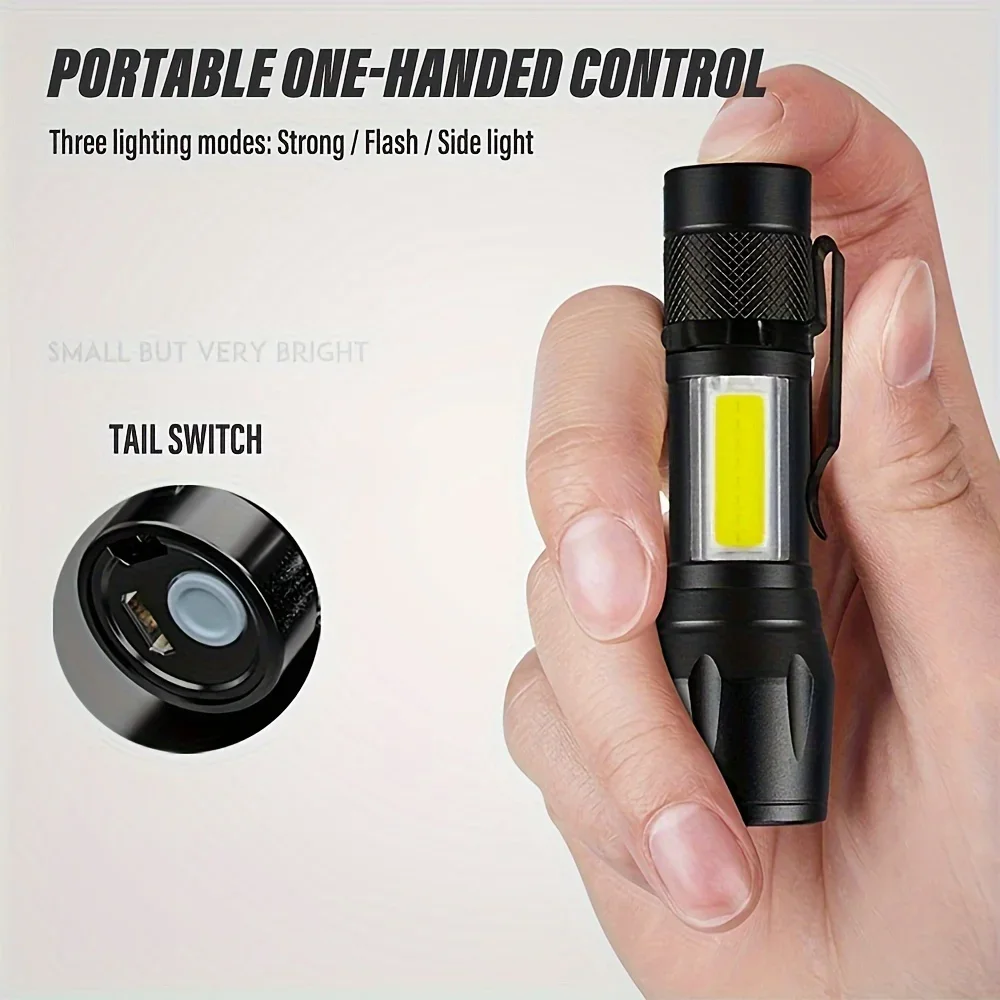Waterproof Black LED Flashlight for Camping and Outdoor Activities
