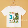 New Boy/Girl Cartoon Dinosaur Print Number Name T-Shirt Kids Cute Birthday Gift Clothes Baby Dinosaur Cartoon T-Shirt 5
