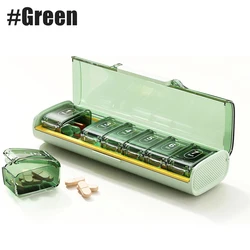 Large Capacity Weekly Pill Organizer for Supplements and Vitamins (Green)