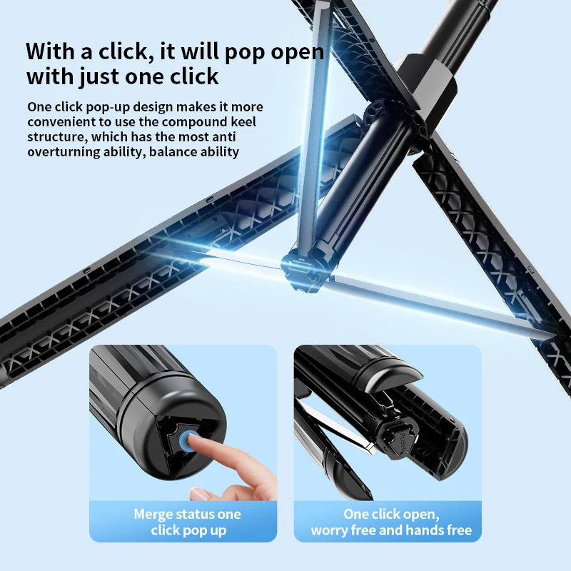Tripod For Mobile 360°Auto-Rotation Shooting Quadrapod Selfie Stick Phone Stand AI Face Following, With Remote Control_voghion.com