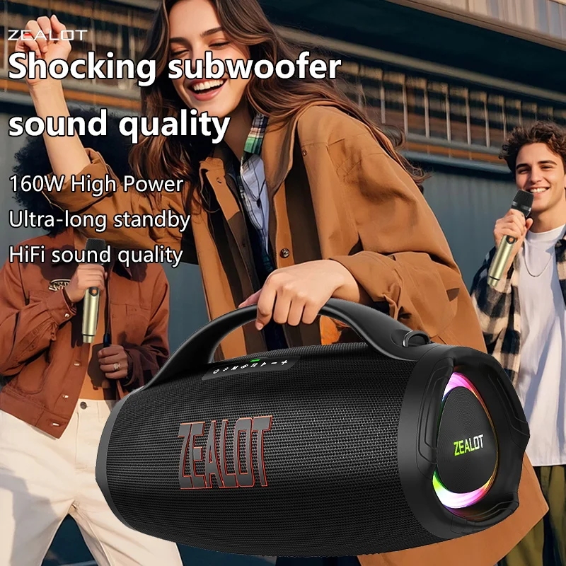 ZEALOT S98M 160W ワイヤレス スピーカー、ワイヤレス カラオケ マイク