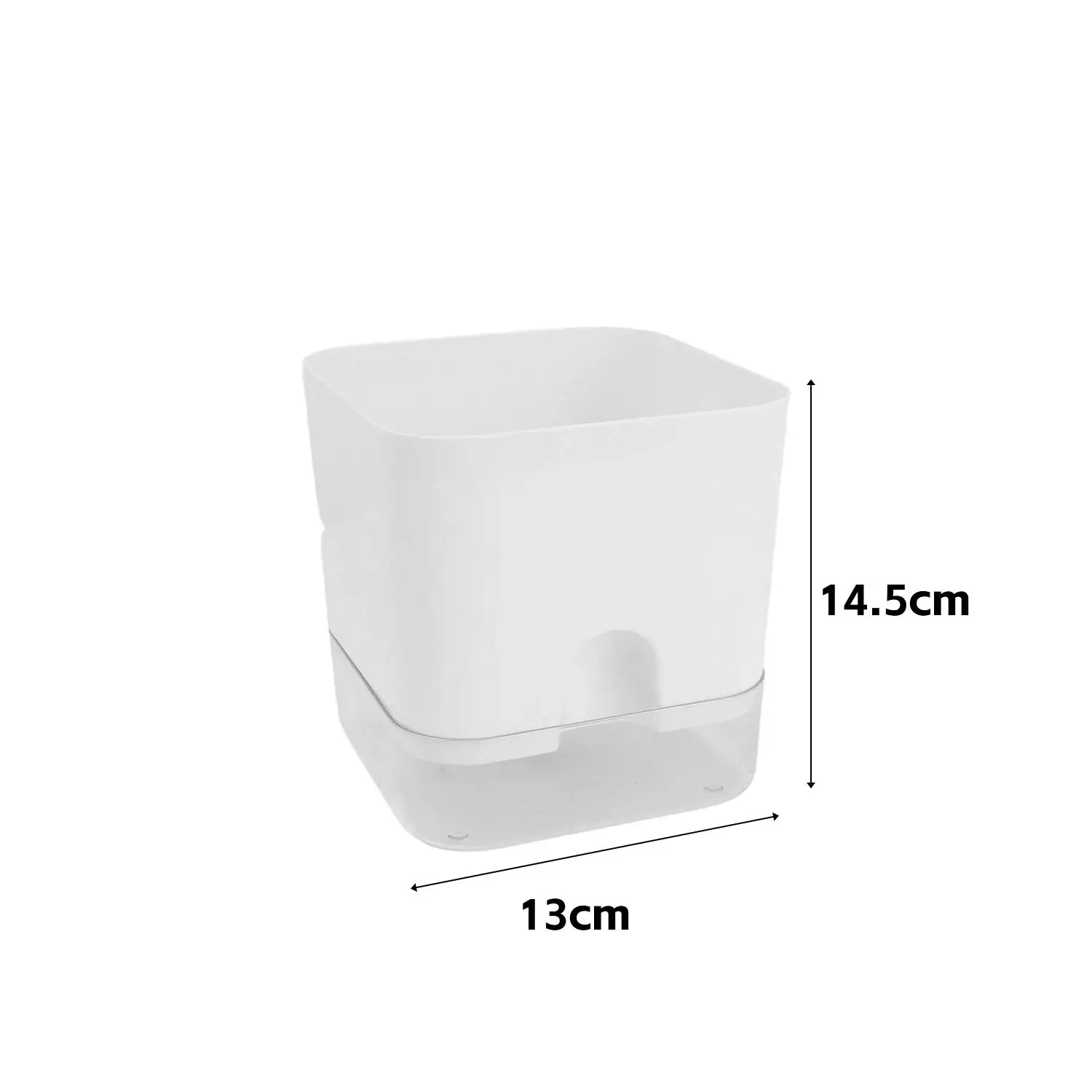 White Self-Watering Square Flowerpot for Indoor and Outdoor Decor
