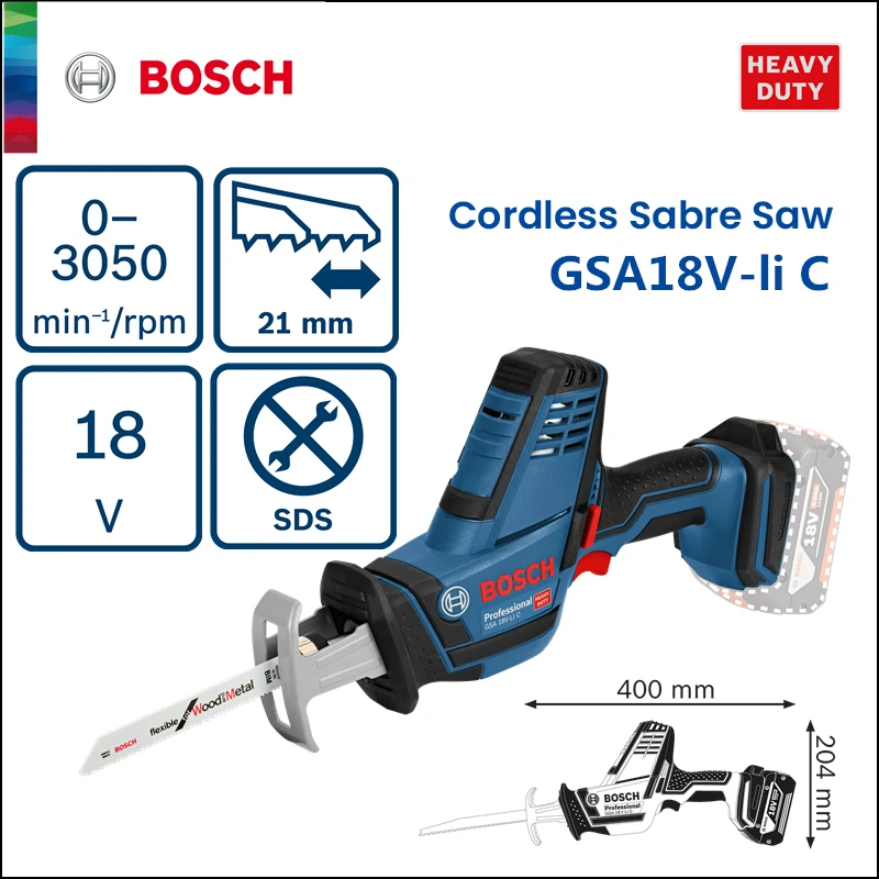 Bosch-Scie sabre sans fil GSA 18V-Li C, aste, outil électrique de  bricolage, sciage du métal et du bois, outils de coupe - AliExpress