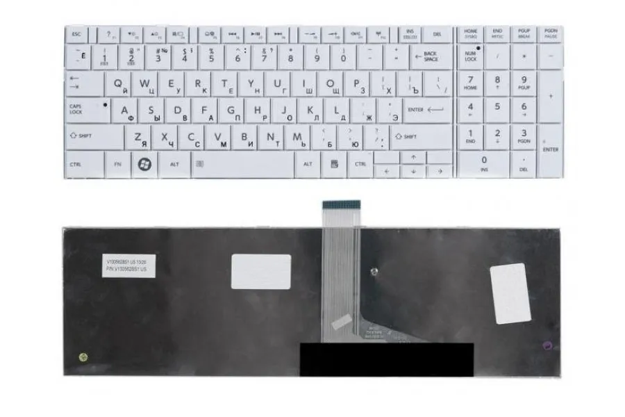 Клавиатура для ноутбука Toshiba Satellite C850 C855D L850D L855 L855D L870 L870D (Белая) | Компьютеры и офис