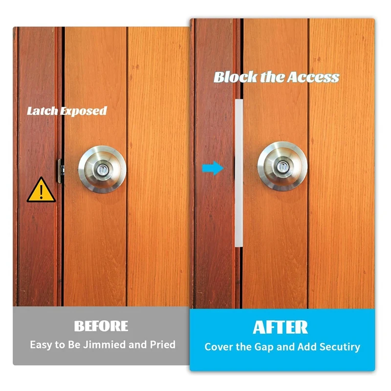 2 Pcs Door Latch Guard Plate Outswing Angle Latch Protector Door Cover Shield L Shaped Security Easy Install