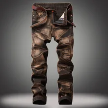 

Cross-Border Supply European and American Foreign Trade Jeans Men's Four-Color Trousers Amazon Distressed Straight Retro AliExpr