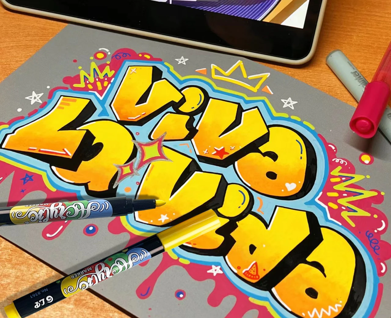 10 Stück gelbe Acryl-Marker-Set mit feiner Spitze, ölbasierend, permanent für Stein, Stoff, Holz, Metall, Glas, Leinwand, Reifen, Graffiti – Detail 4