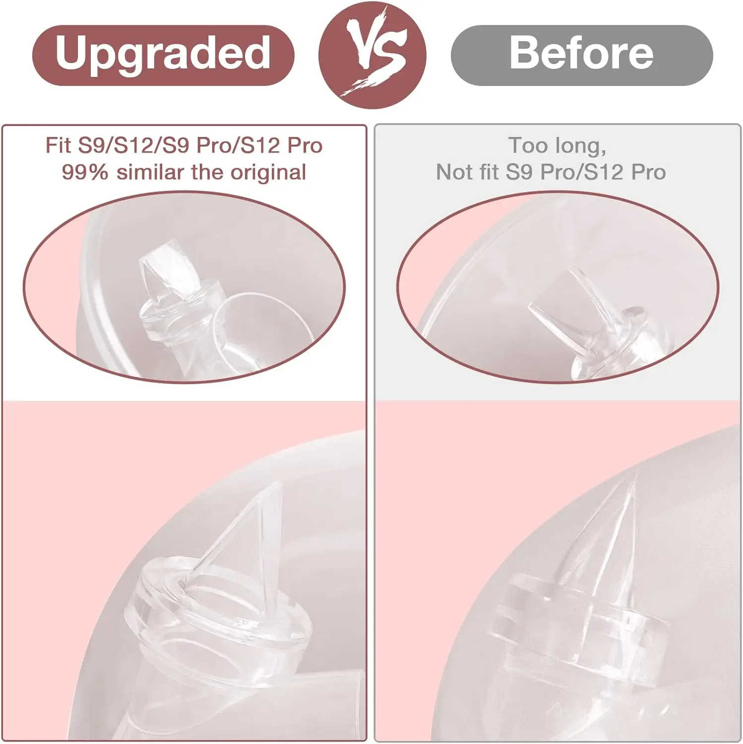 Silicone Duckbill Valve & Silicone Diaphragm Breast Pump Replacement Compatible with momcozy S9Pro/S12 Pro Wearable Breast pump