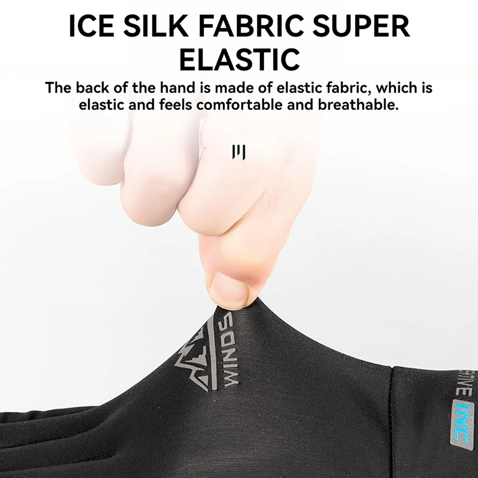 GOBYGO 1Pair Summer Ice silk Gloves Breathable Quick Drying Thin Two-finger Gloves Outdoor Cycling Driving Non-slip Sun Fishing
