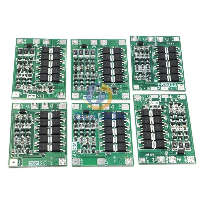 Battery Protection Board 3S 4S 40A 60A Li-ion Lithium 18650 BMS for Drill Motor 11.1V 12.6V/14.8V 16.8V Enhance Balance