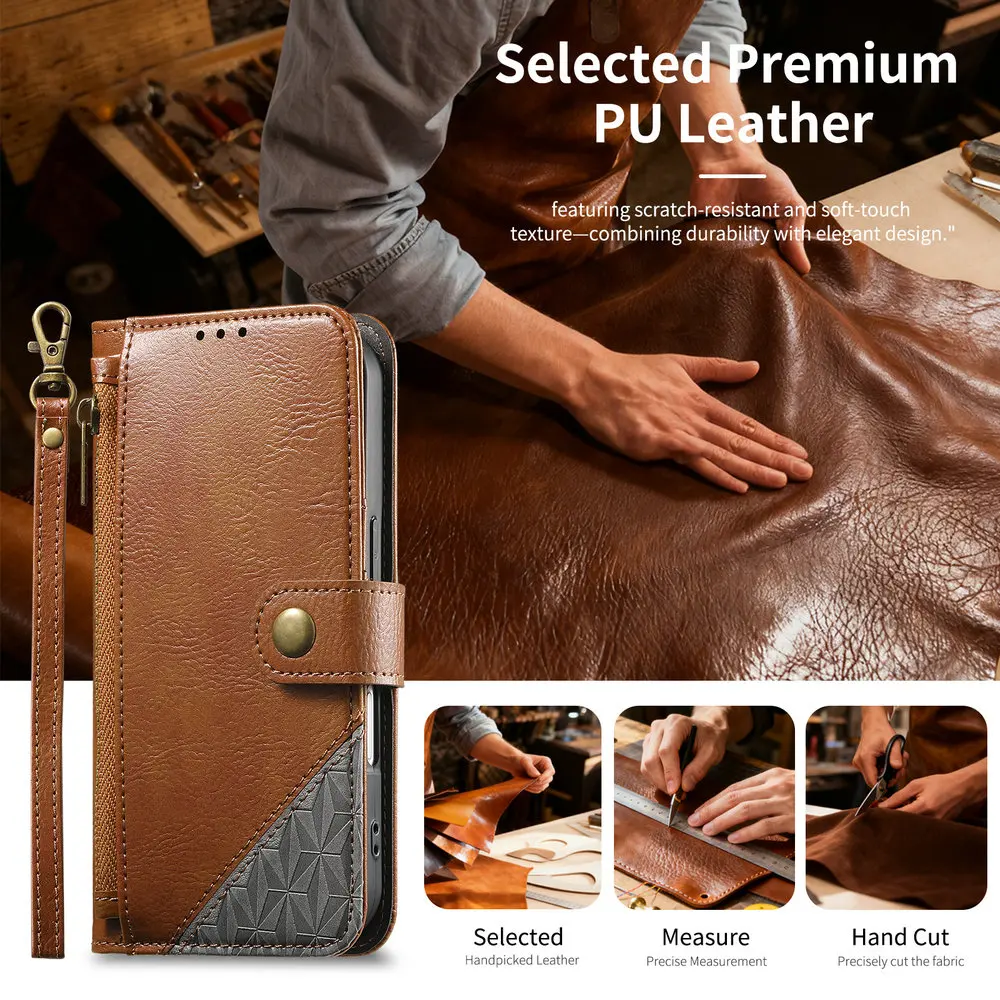 Luxury Retro Wallet Zipper Leather Card Case