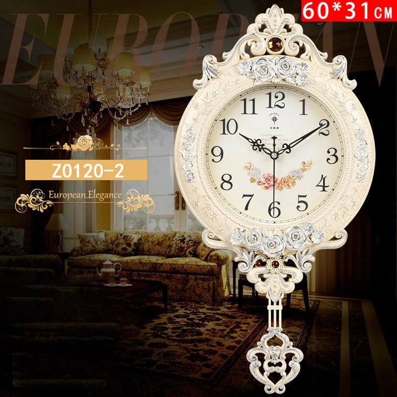 Floral Mute Large Wall Clock Z0121-2  