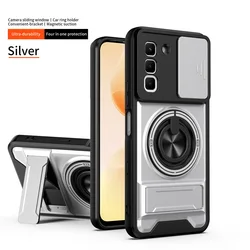 Custodia Enhanced Armor Design PC+TPU con Finestra a Spinta e Supporto Magnetico