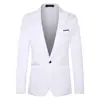 Thin Pockets Men Blazer Long Sleeve Single Button Lapel Suit Jacket Suit Coat Trendy Business Blazer Outwear Wedding Suit Coat 3