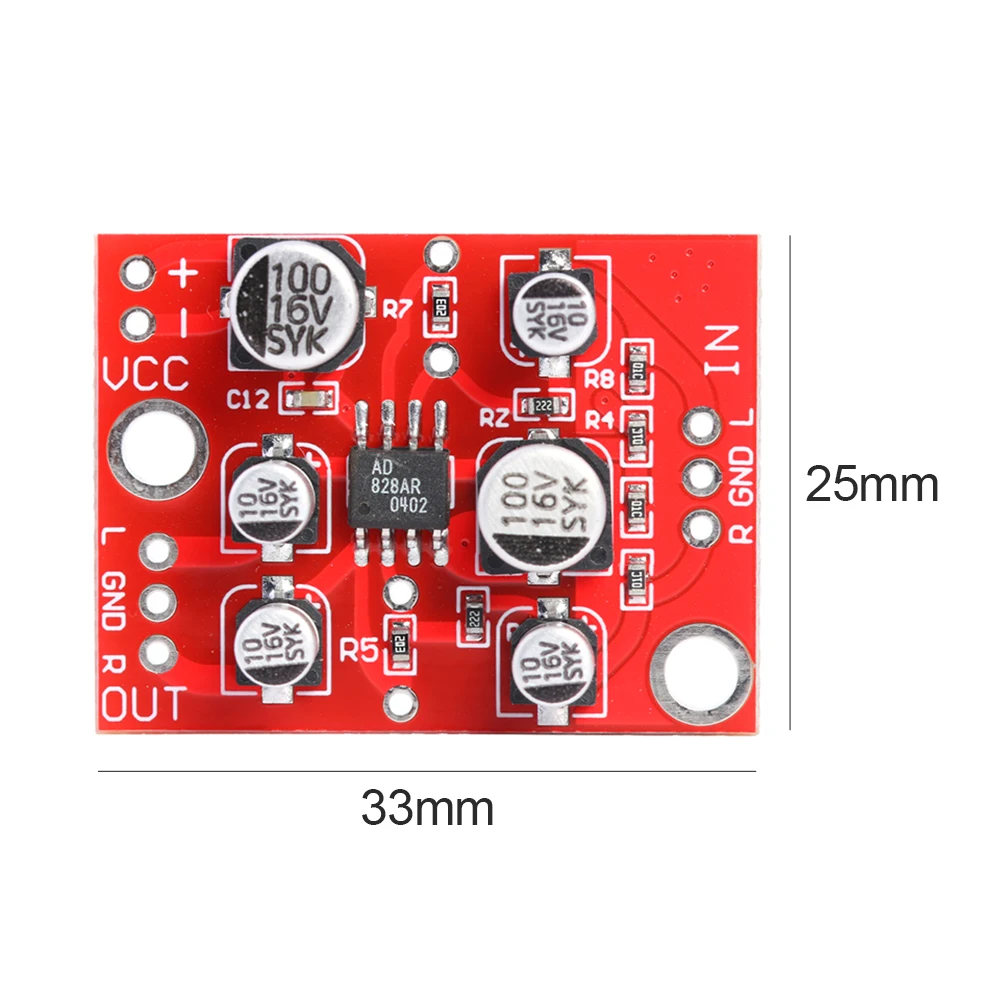 Audio Amplifier Board Pre Amplifier Microphone Preamplifier Board Preamp Stereo Preamp Power Amplifier Board Preamplifier Module 5-15V AD828 Accessories