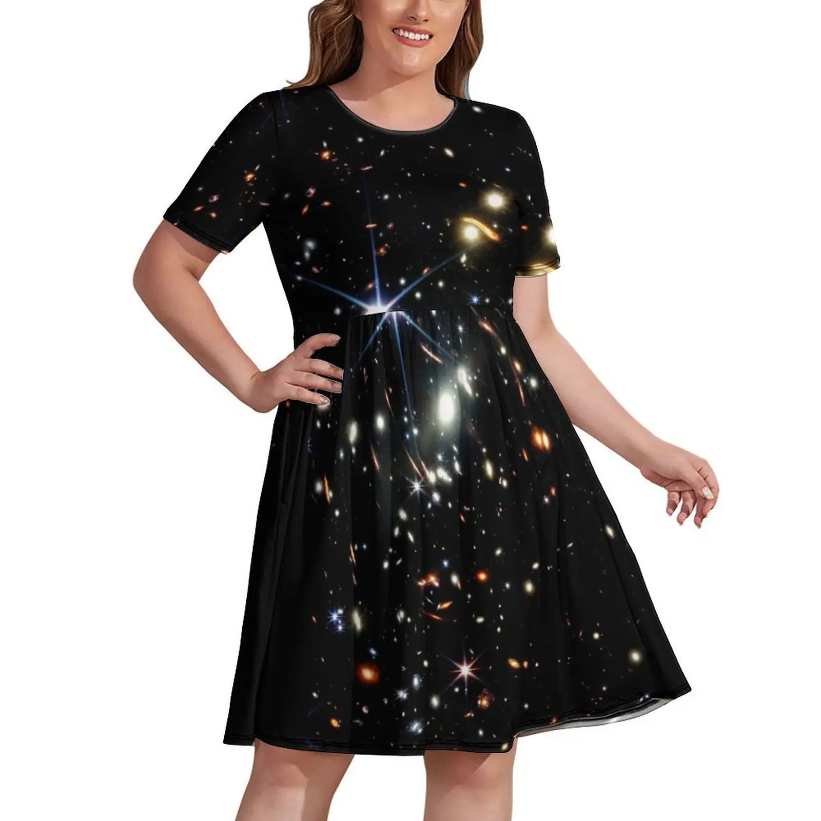 

James Webb First Image Deep Field Space Dress women's clothing korea stylish dress for woman loose women's dress