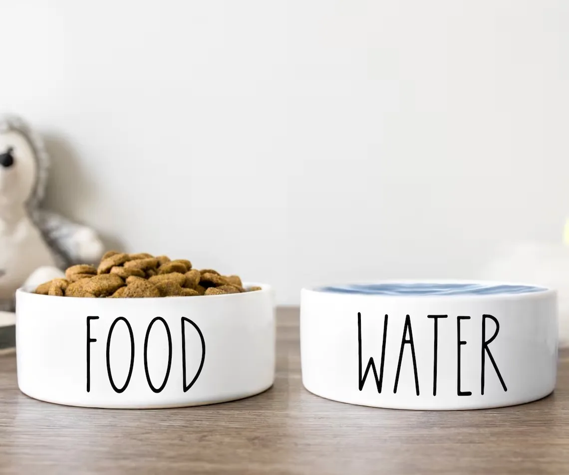 For Large Dogs Ceramic Dog Food And Water Bowls Pet Supplies