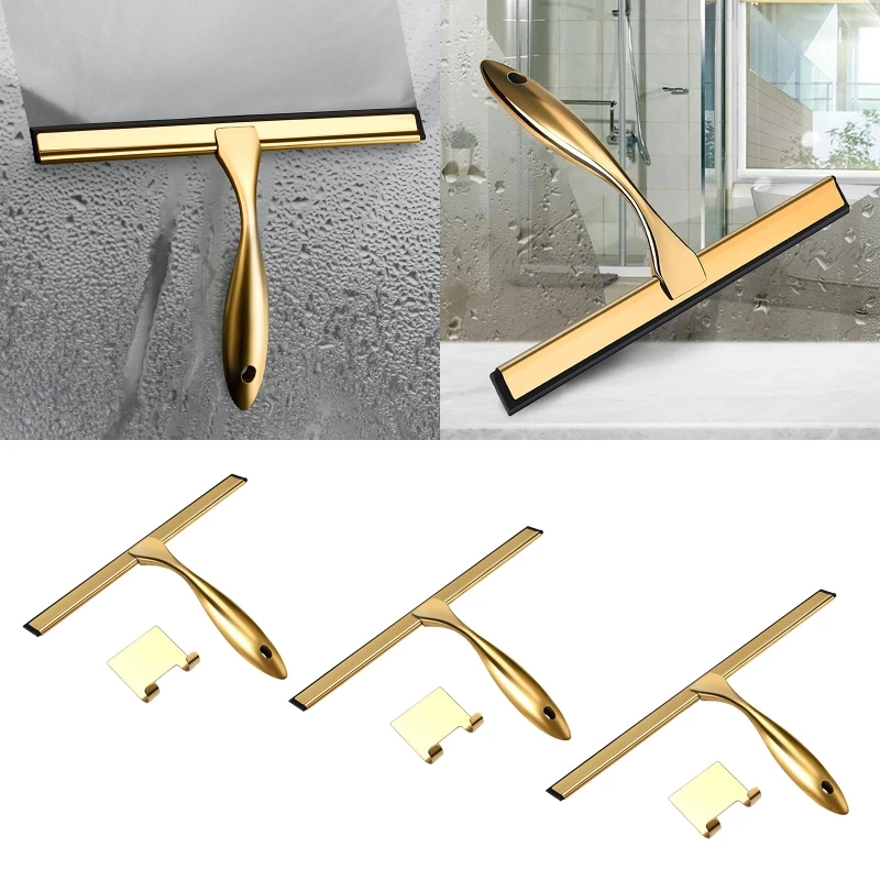 Stainless Steel Shower Squeegee with Handle Silicone Rubber Strip Cleaner  for Home Bathroom Windows Kitchen Mirror - AliExpress