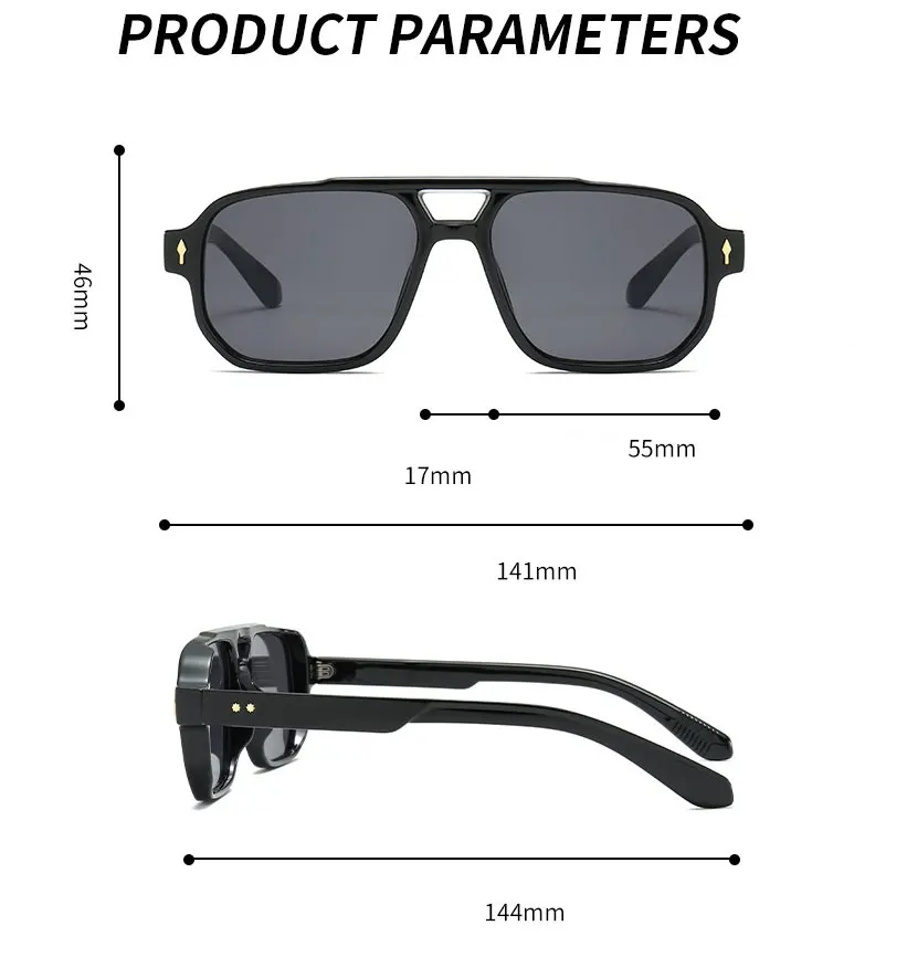 Vintage Mode quadratische Sonnenbrille Frauen Männer 2025 moderne dicke Rahmen Brillen gelb blau Linse Sonnenbrille weiblich uv400 – Detail 4