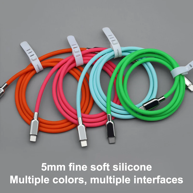 240W PD3.1 리퀴드 실리콘 USB C 타입-C 고속 충전 케이블 15 16 17 S23 S24 S25