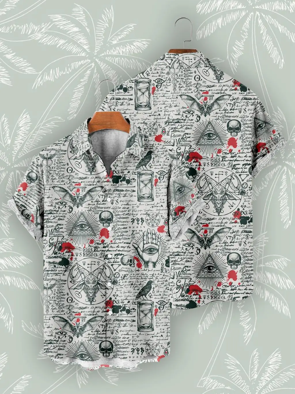 Casual Short Sleeved Shirt Hawaiian Shirt Short Sleeved Shirt Hawaiian Shirts For Men's Skull Summer Casual Short Sleeve Y2k Oversized Streetwear Vintage Beach Tops Clothing