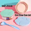 Pet Can Cover Reusable Fresh-keeping Spoon Silicone Pet Jar Lid Can Lid Soft Dogs And Cats Silicone Can Cover Portable Food Seal