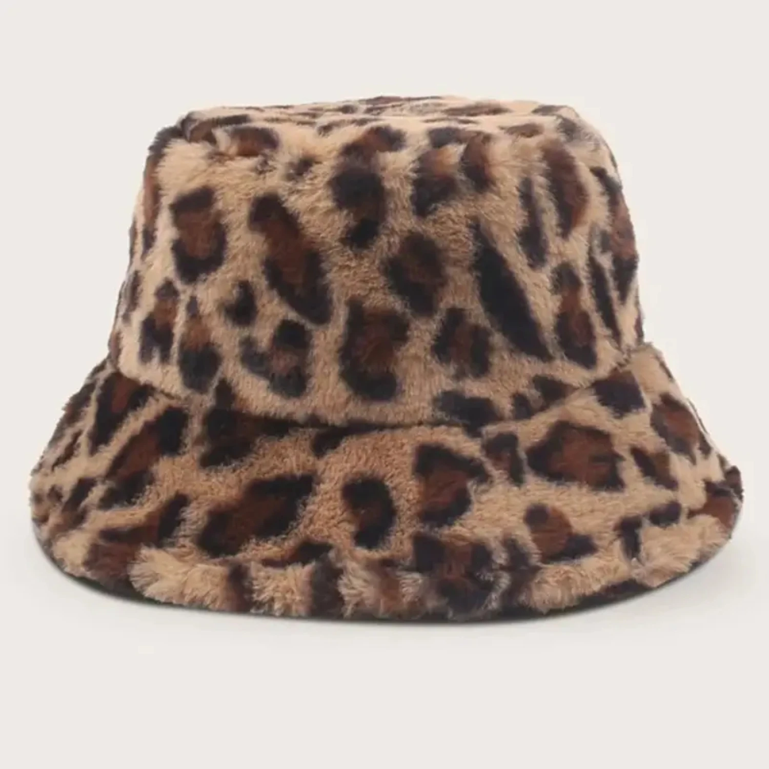 Cozy and Warm Fluffy Zebra Tiger Leopard Faux Fur Winter Fisherman Cap-Stylish Festival Bucket Hat for Men and Women-Perfect