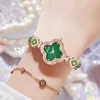 Luxury Woman Wristwatch Steel Green Rhinestone Waterproof Quartz Hand Clock Gift for Her Pointer Ladies Bracelet Watch Diamond 4