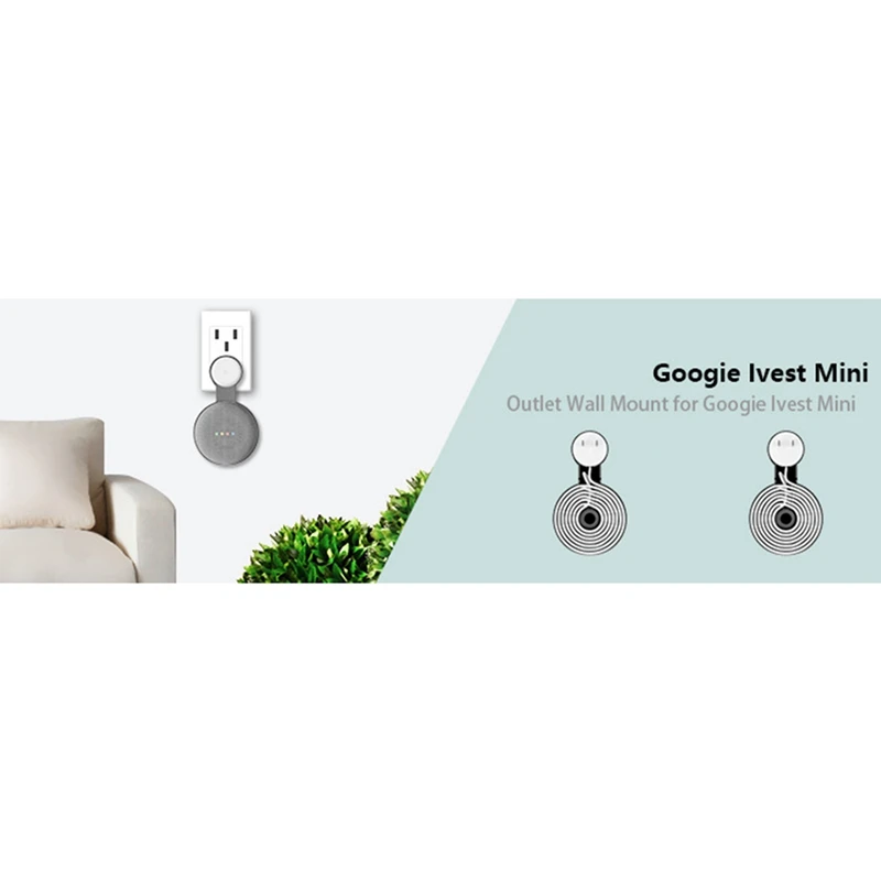 4Pcs Suitable For Google Audio For Google Nest Mini Wall Bracket Second Generation Socket Hanging Hanger Bracket-White