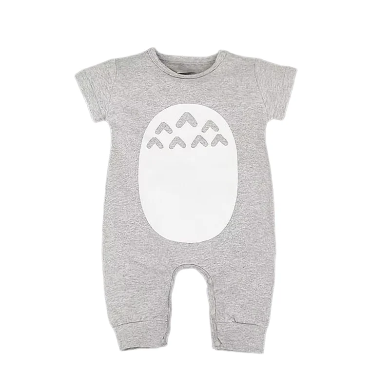 Roupa de bebê recém-nascido, macacão de verão sem mangas, roupa infantil para menino, algodão de alta qualidade, moderno e estiloso, cinza, tamanho 0-1 ano.
